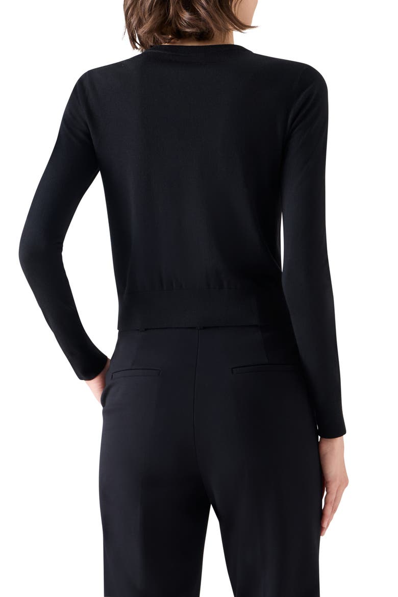 Merino Wool Cardigan, Alternate, color, BLACK