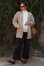 PinkBlush Wide Leg Raw Hem Maternity Jeans