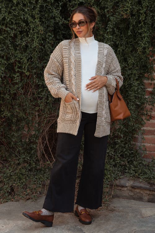 Pinkblush Wide Leg Raw Hem Maternity Jeans In Multi