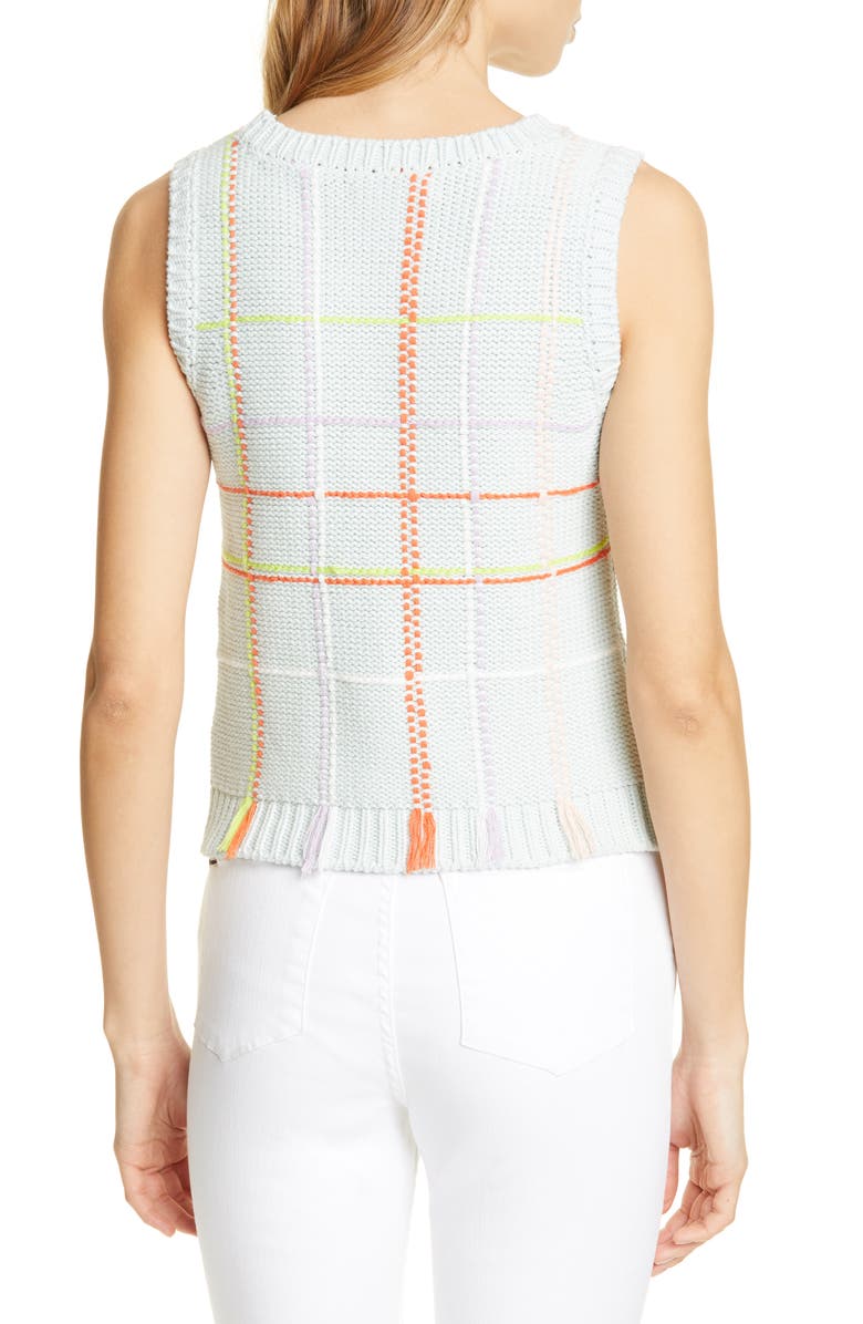 Alice + Olivia Rosalina Sleeveless Cotton Blend Sweater, Alternate, color, 