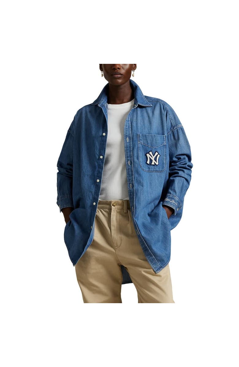 Polo Ralph Lauren Denim Yankees Denim Shirt, Main, color, Denim