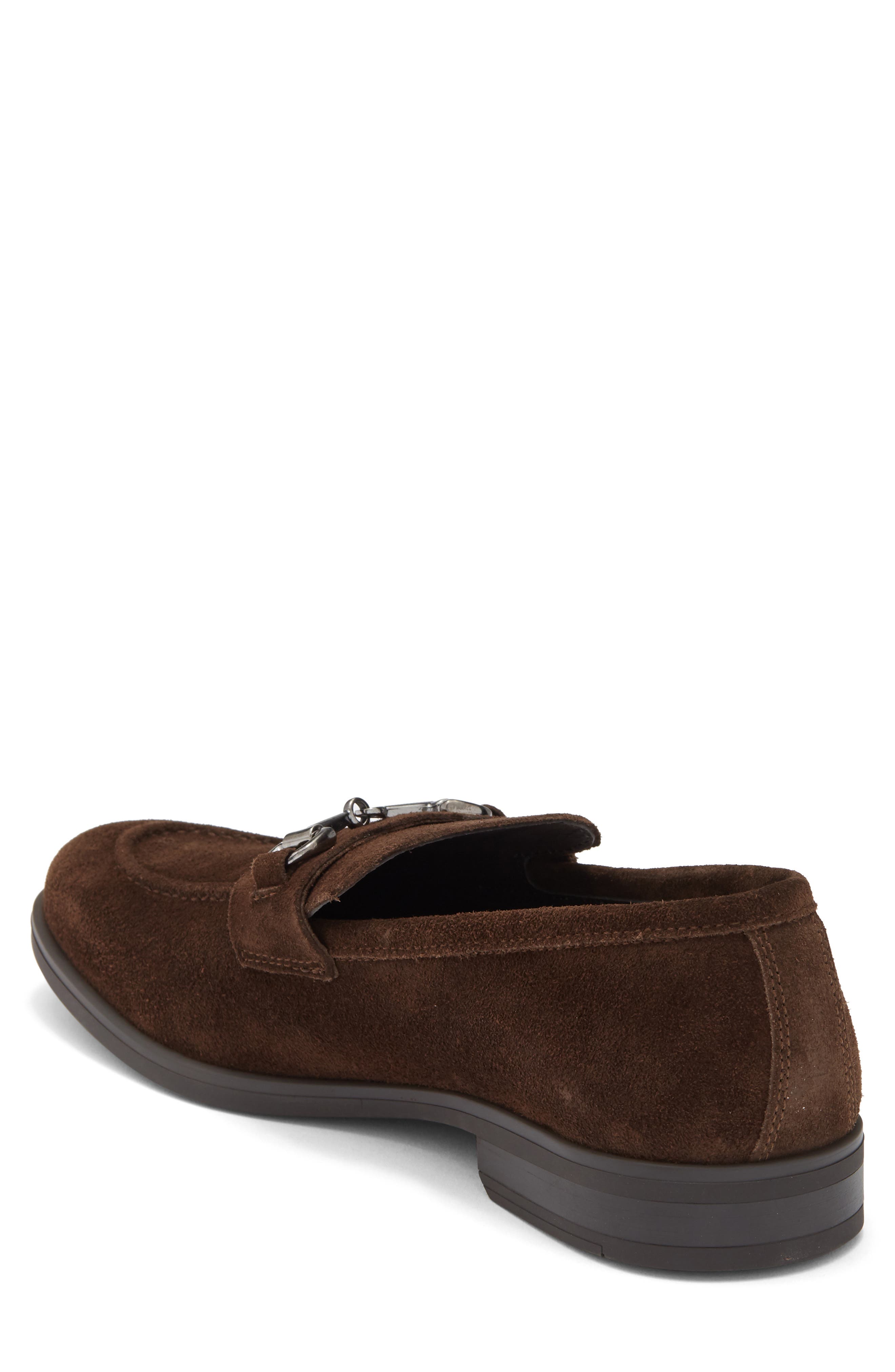 Renato Bit Suede Loafer, Alternate, color, DARK BROWN SUEDE