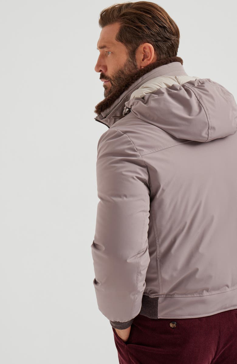 Brunello Cucinelli Nylon down jacket, Alternate, color, Dove Grey