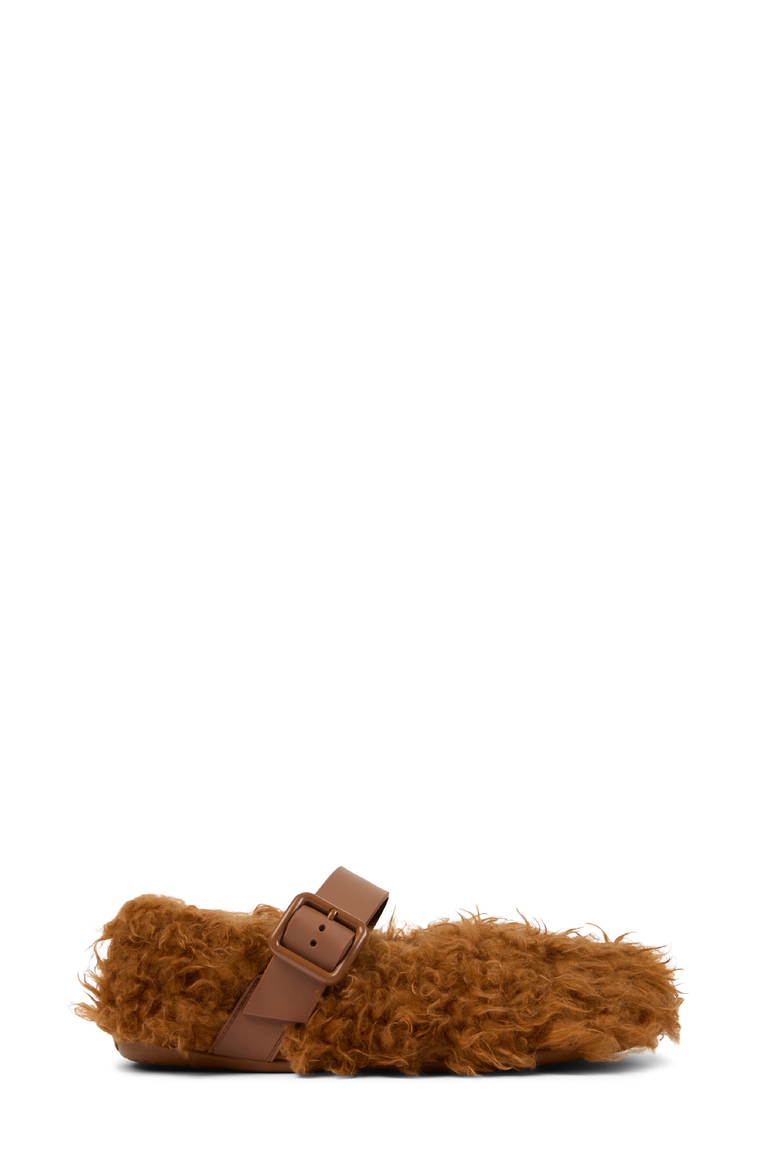 Lab Gender Inclusive Wabi Faux Fur Slipper, Alternate, color, MEDIUM BRO