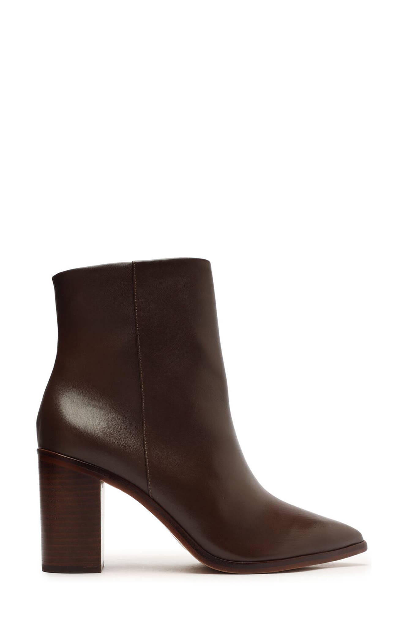Maeve Pointed Toe Bootie, Alternate, color, DARK CHOCOLATE