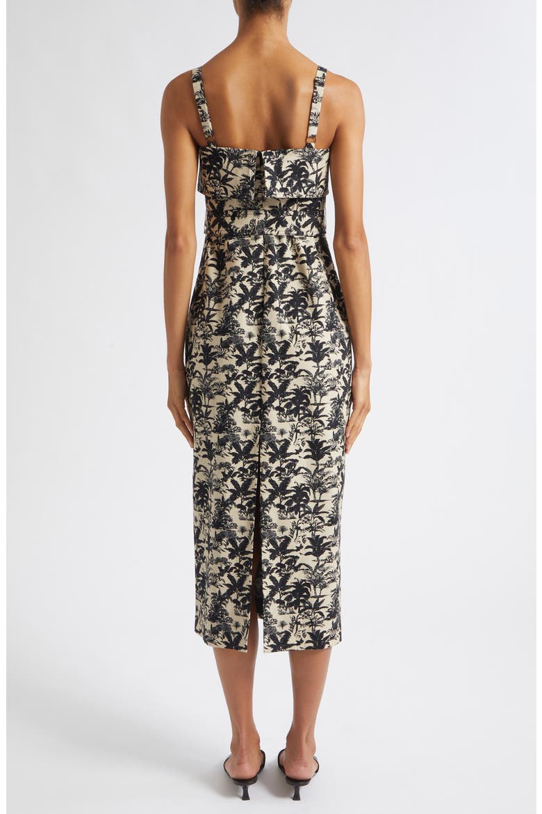 Theodora Belted Midi Dress, Alternate, color, JET/ NATURAL