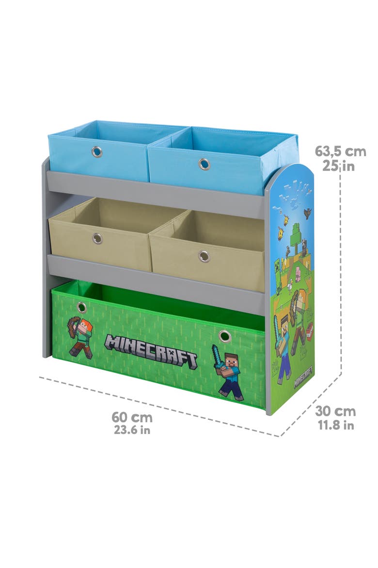 Play Shelf With Fabric Storage Boxes Gamethemed Organizer, Alternate, color, Multicolored
