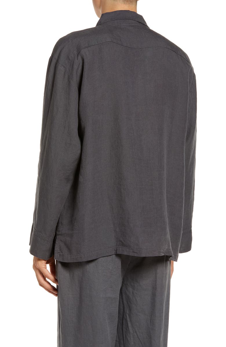 Parachute Linen Shirt, Alternate, color, Coal