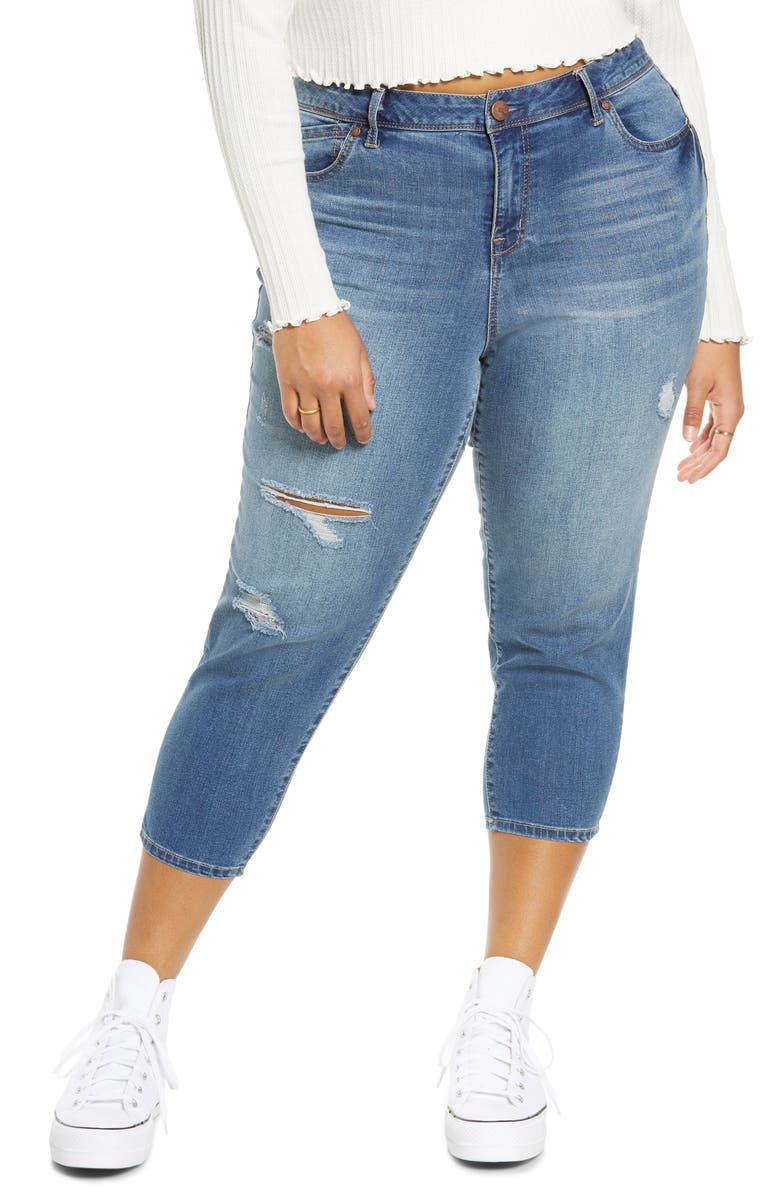 1822 Denim Distressed Capri Jeans, Main, color, 