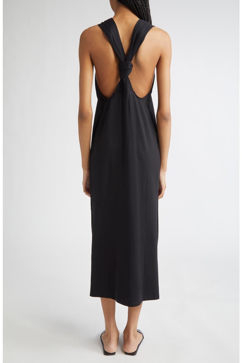 Rayna Knotted Open Back Maxi Dress, Alternate, color, BLACK