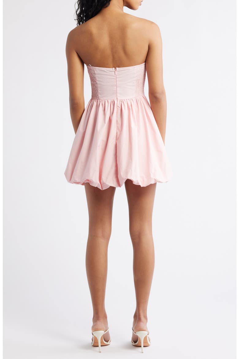 Melaina Strapless Bubble Hem Minidress, Alternate, color, PINK