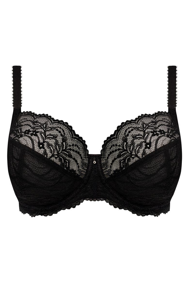 Cesile Underwire Side Support Bra, Alternate, color, BLACK