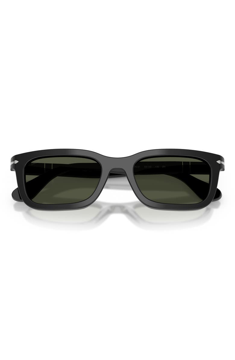 Persol 53mm Rectangular Sunglasses, Alternate, color, Black / Green
