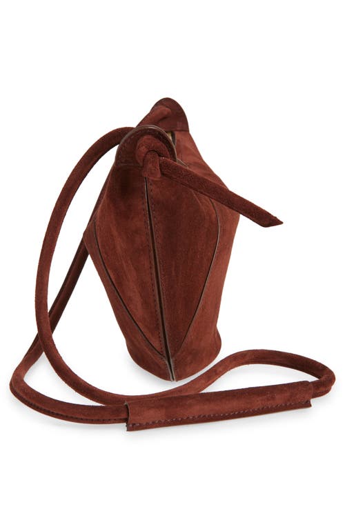 Mansur Gavriel Mini Fortuna Leather Crossbody Bag In Brown
