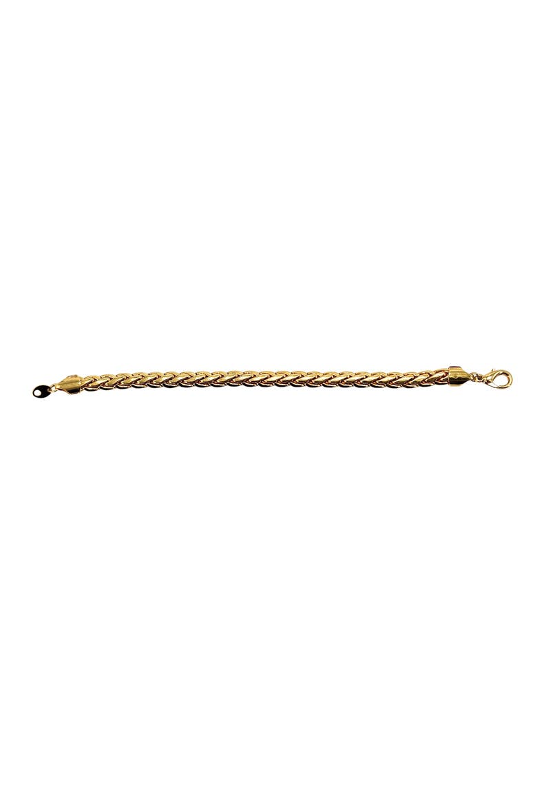 Vintage 1980s Gold Tone Braided Chain Bracelet, Alternate, color, Gold