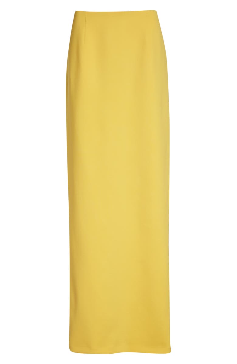 Carolina Herrera Stretch Virgin Wool Column Skirt, Main, color, Daffodil