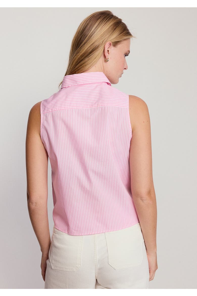 The Boxy Cropped Sleeveless Shirt, Alternate, color, Pink/White Stripe
