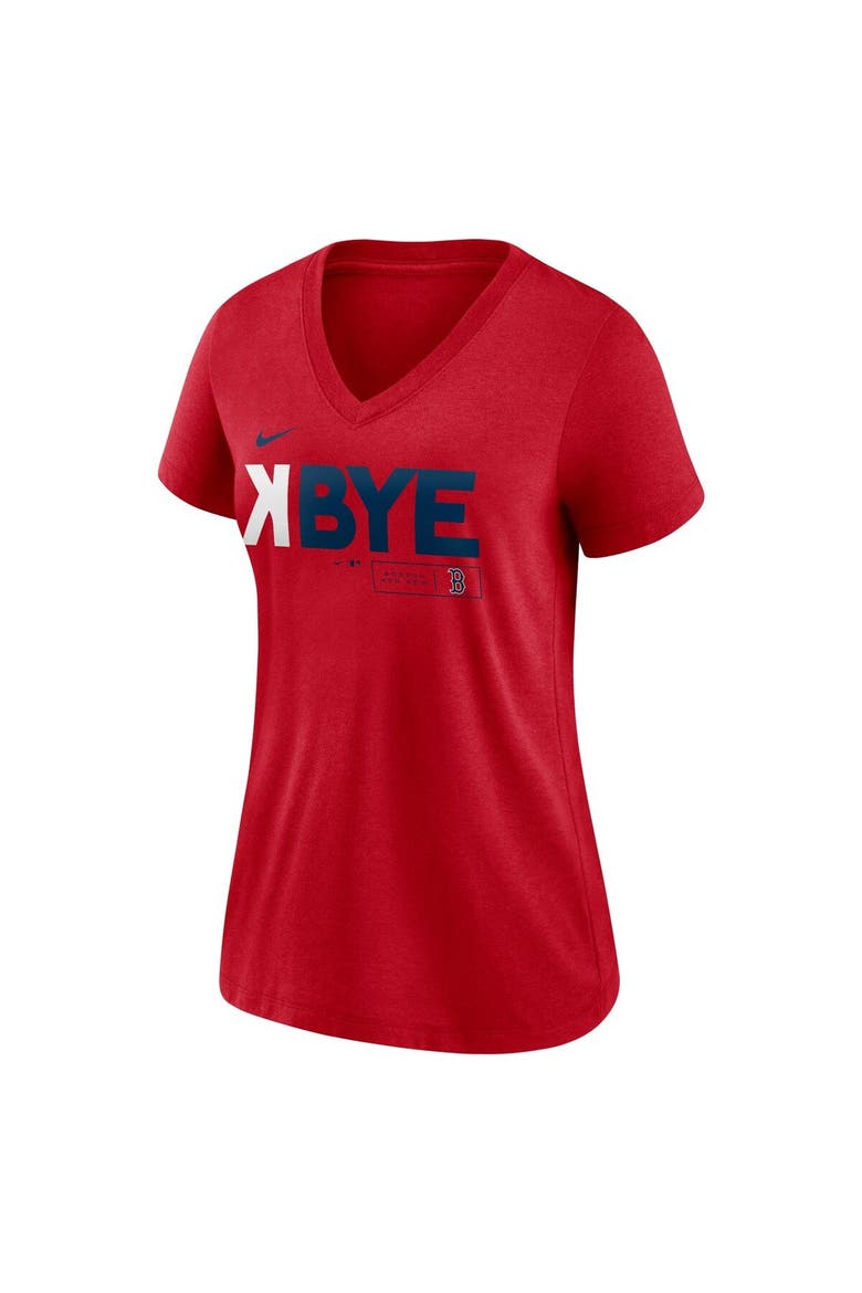 Women's Boston Red Sox Red Nike K-Bye Tri-Blend V-Neck T-Shirt, Alternate, color, Red