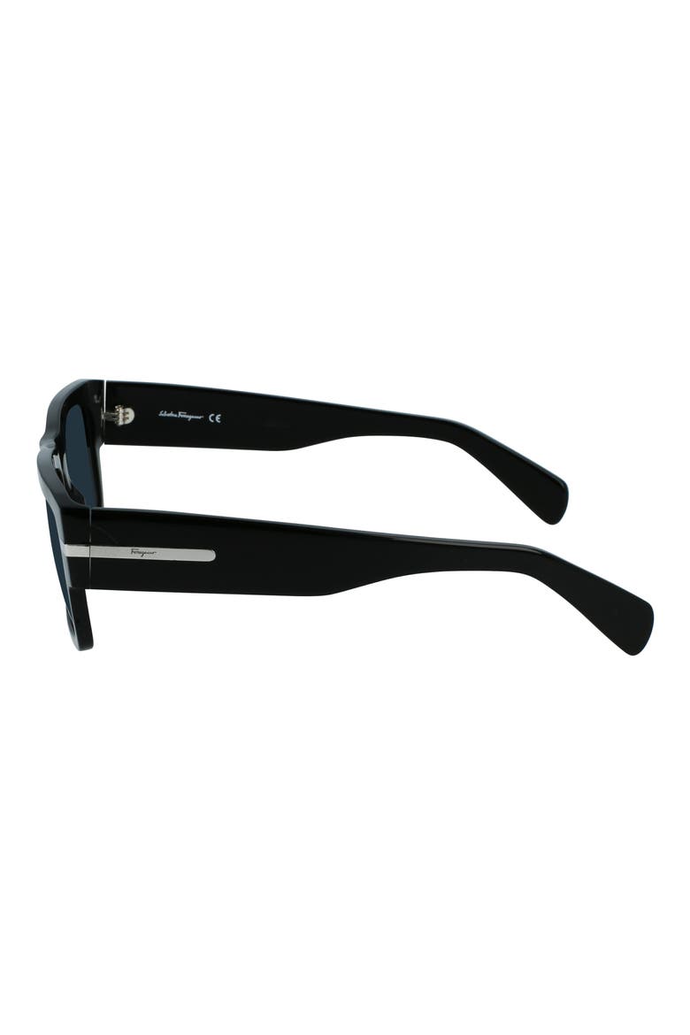 Classic Logo 54mm Rectangular Sunglasses, Alternate, color, BLACK