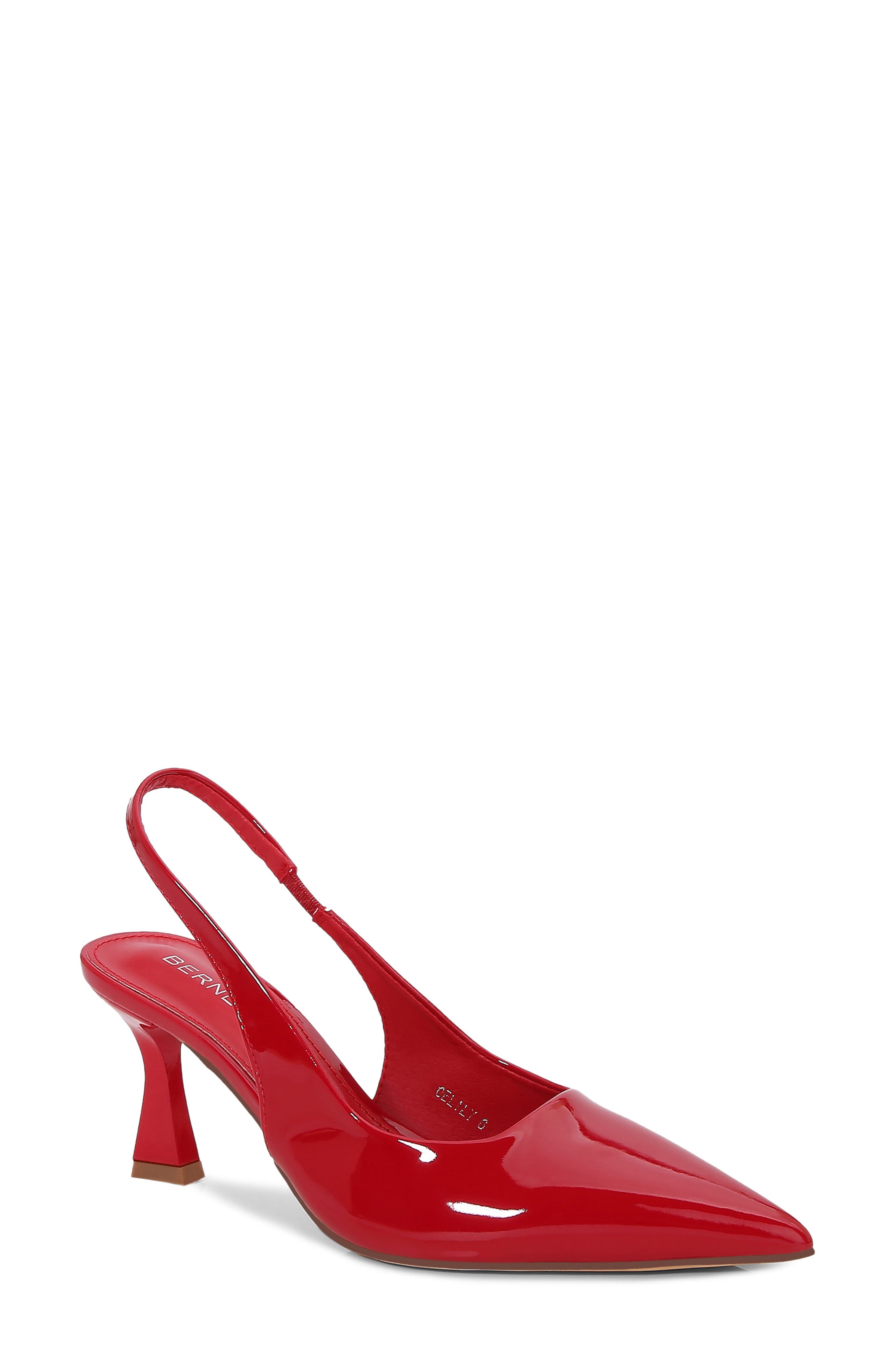 Lily Faux Leather Slingback Pump, Main, color, RED