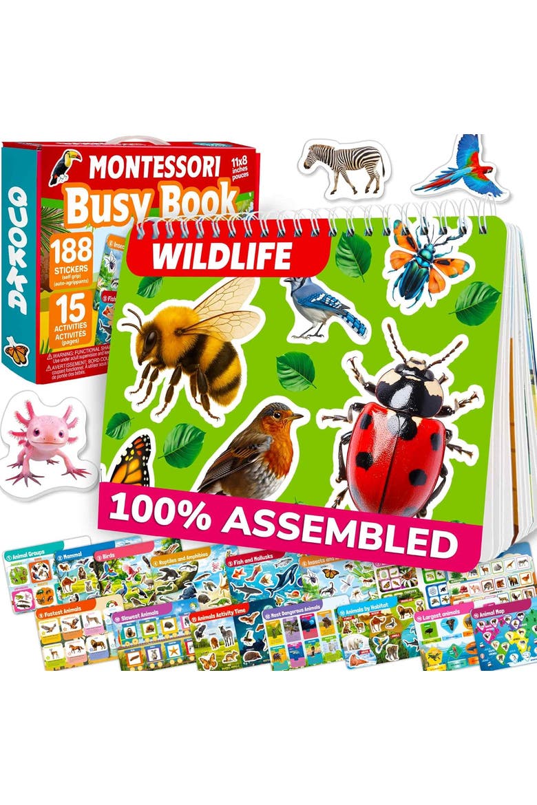 Montessori Busy Book for Toddlers - Interactive Educational Pages, Main, color, Wildlife
