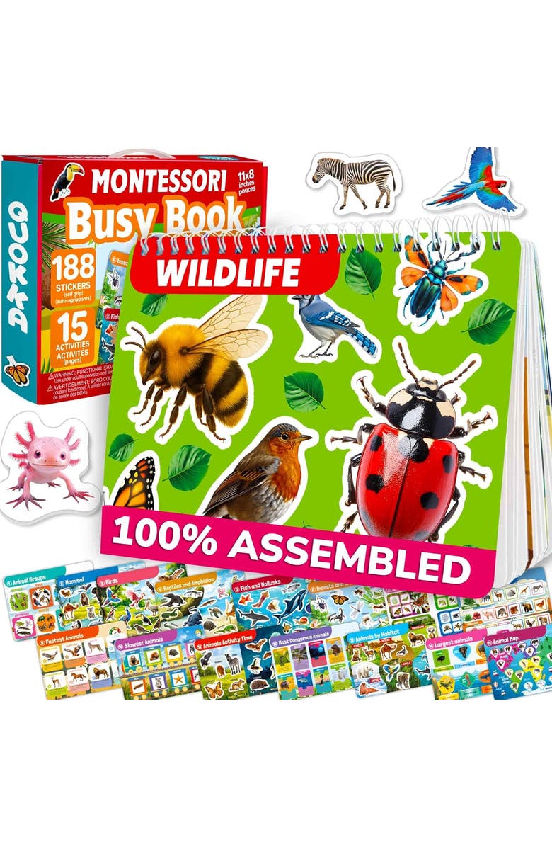 Quokka Montessori Busy Book for Toddlers - Interactive Educational Pages, Main, color, Wildlife