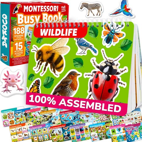 Montessori Busy Book for Toddlers - Interactive Educational Pages