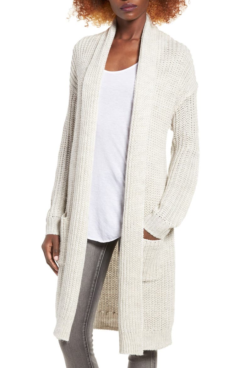 Shawl Collar Knit Cardigan, Main, color, GREY GLACIER