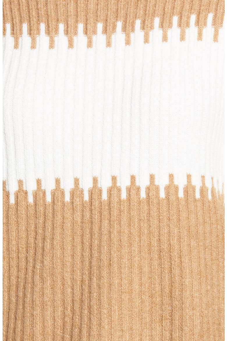 Sofia Funnel Neck Sweater, Alternate, color, CAMEL/ WHITE