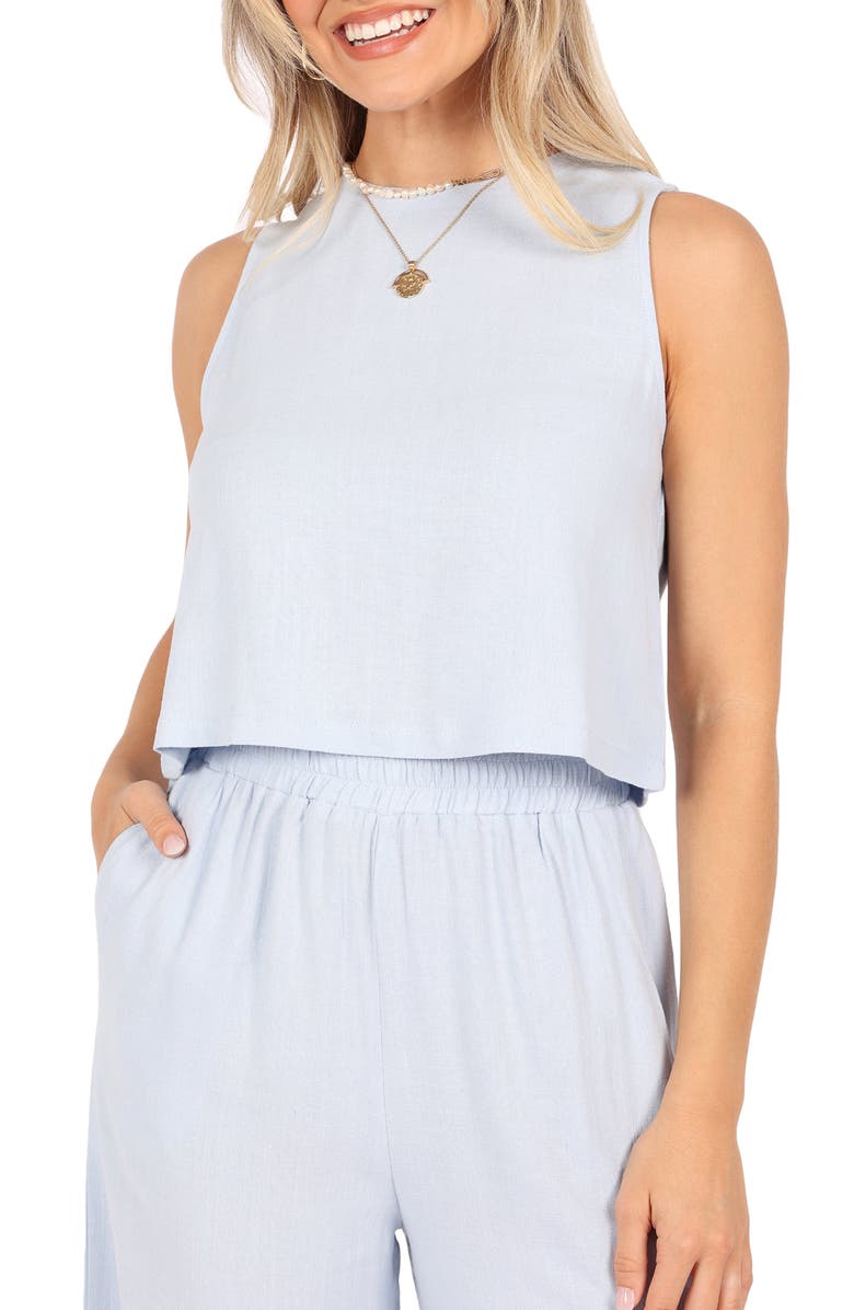 Petal & Pup Marnie Tank & Wide Leg Pants Linen Set, Alternate, color, Blue