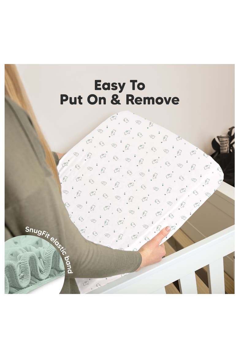 Soothe Fitted Crib Sheet, Alternate, color, Bunnies