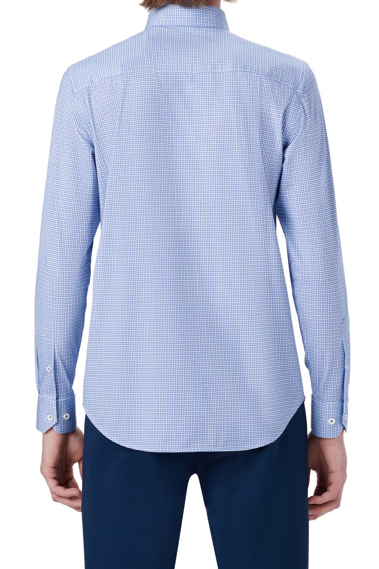 OoohCotton® Houndstooth Button-Up Shirt, Alternate, color, CLASSIC BLUE