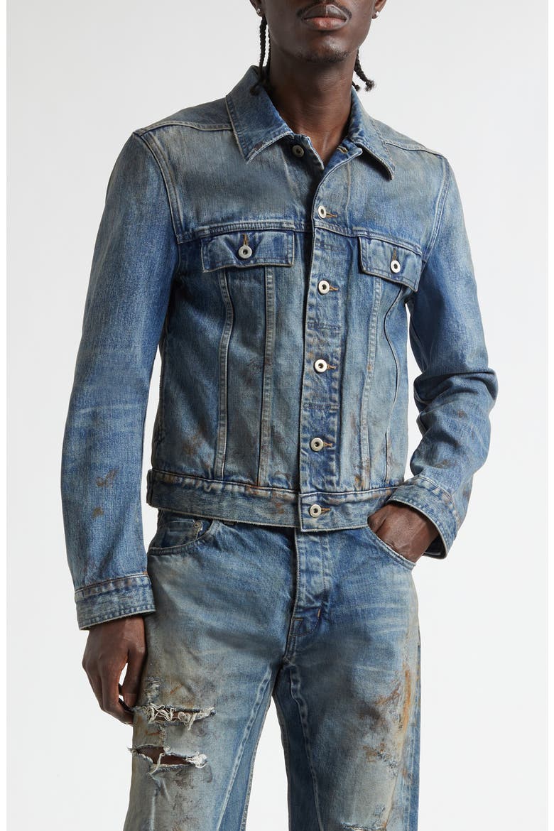 Denim Trucker Jacket, Main, color, VINTAGE WASH
