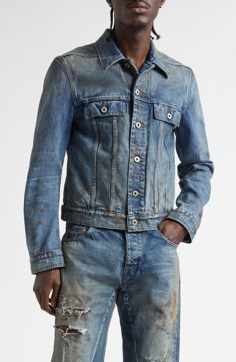 Rick Owens DRKSHDW Denim Trucker Jacket, Main, color, Vintage Wash