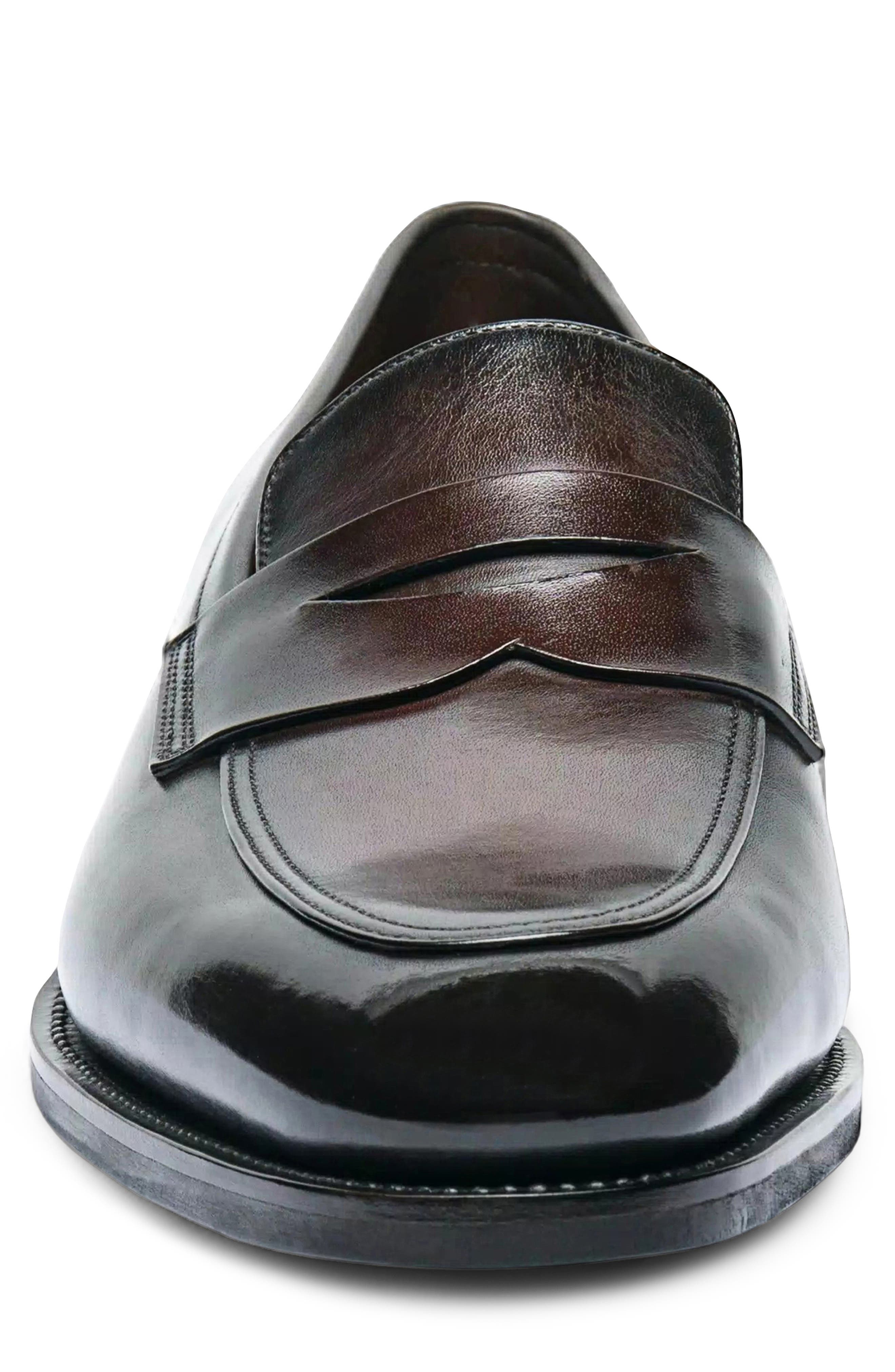 Gregor Leather Penny Loafer, Alternate, color, DARK BROWN