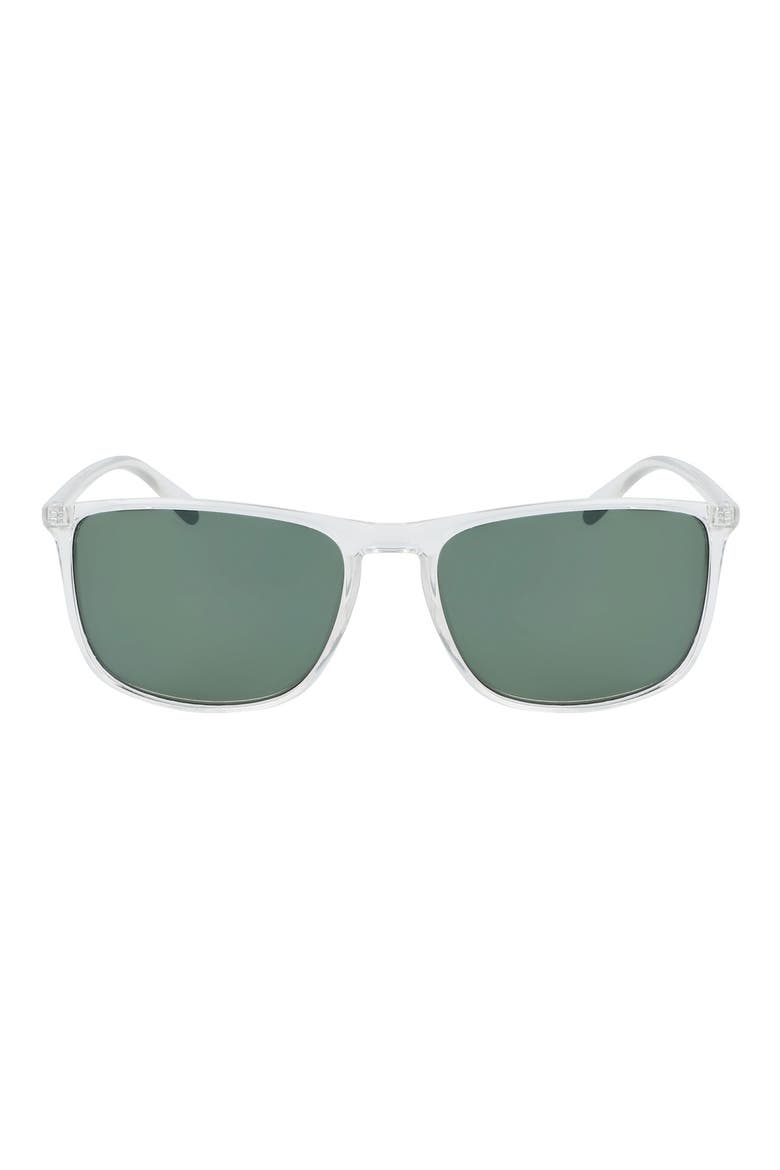 56mm Polarized Square Sunglasses, Main, color, CRYSTAL