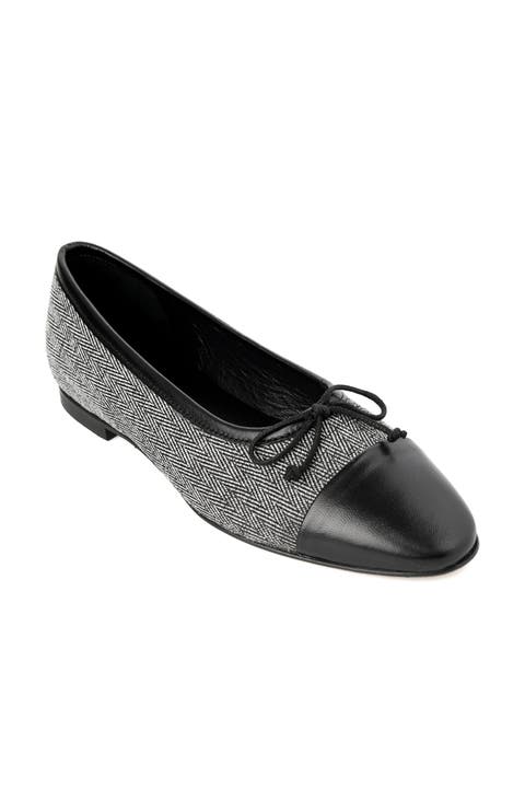 Amelie Cap-Toe Leather Ballet Flat