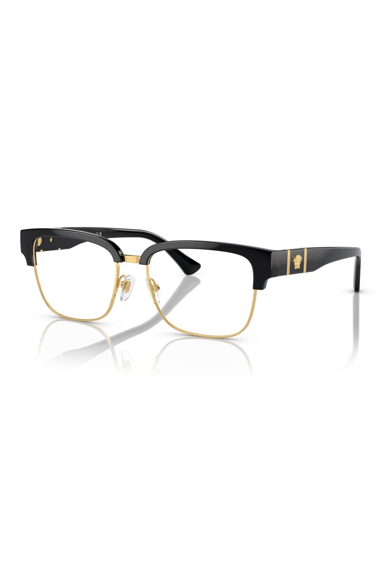 55mm Square Optical Glasses, Alternate, color, BLACK