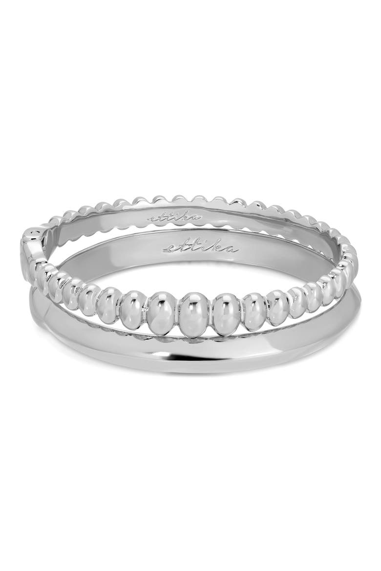 Set of 2 Stacking Bangles, Main, color, SILVER