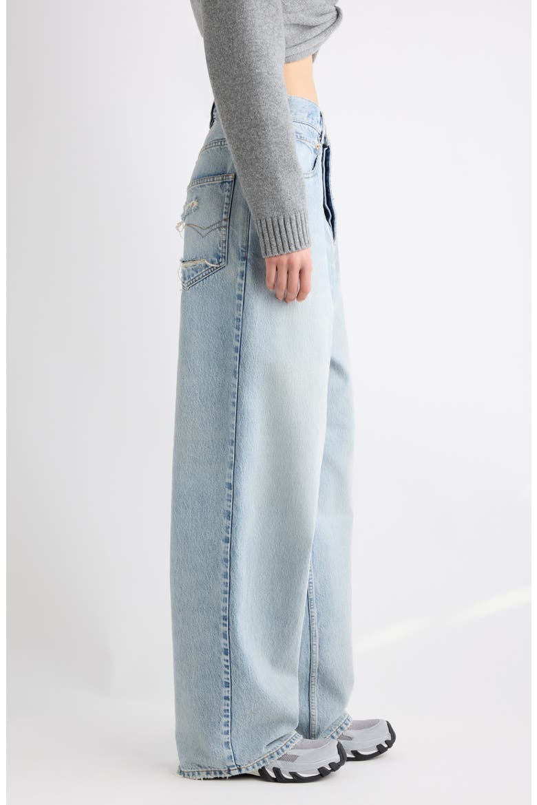Distressed Baggy Fit Jeans, Alternate, color, 4020 BLEACH LIGHT BLUE