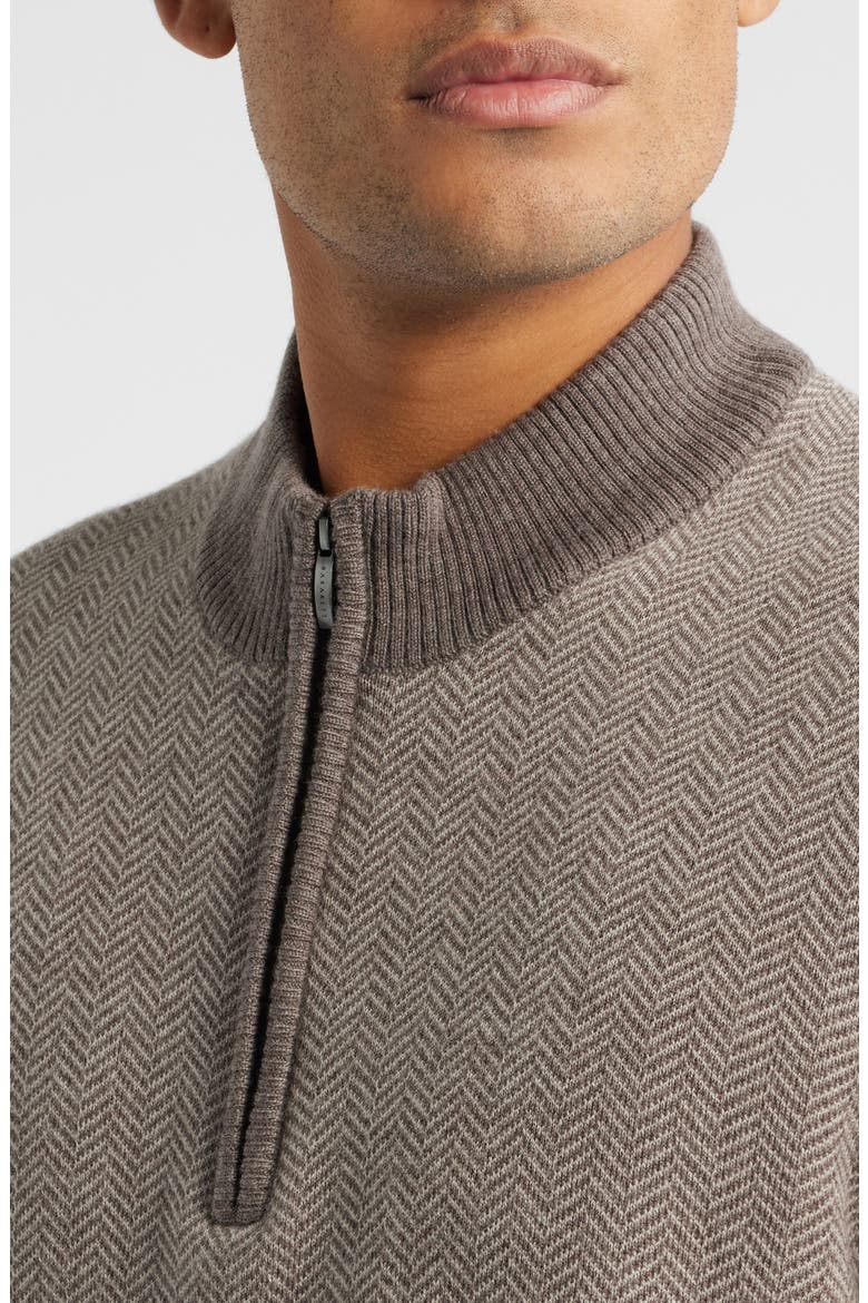 Grant Merino Wool Quarter Zip Sweater, Alternate, color, OATMEAL