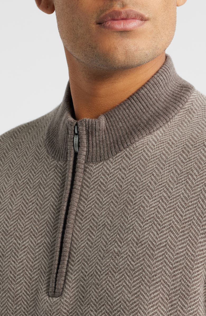 Robert Barakett Grant Merino Wool Quarter Zip Sweater, Alternate, color, Oatmeal