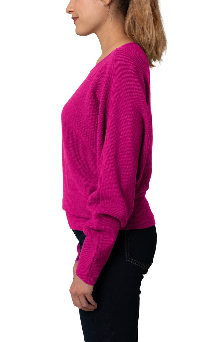 CYRUS Yummy Dolman Waffle Knit Sweater, Alternate, color, Raspberry Rose