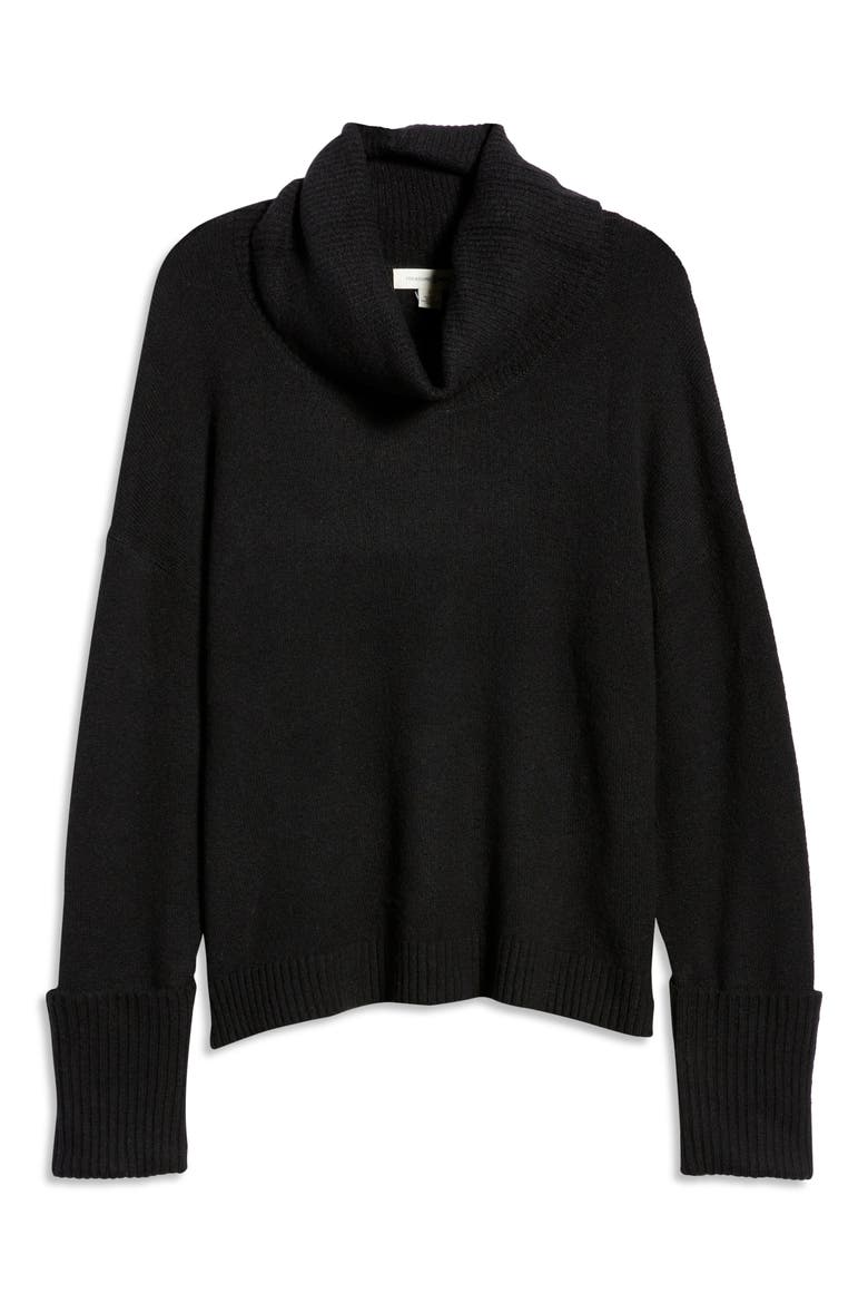 Women's Drape Turtleneck Sweater, Alternate, color, BLACK