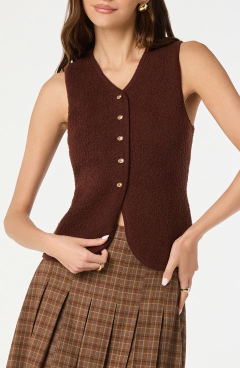 Textured Longline V-Neck Vest