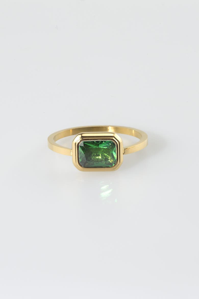 Square Emerald Ring, Main, color, Gold  With Emerald