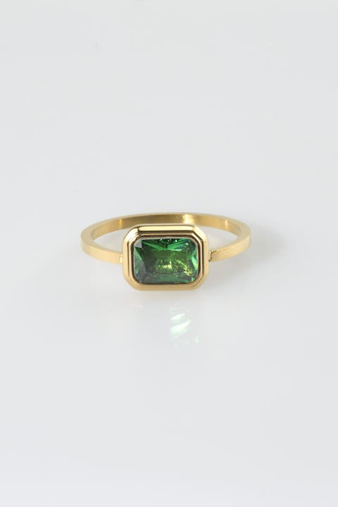 Square Emerald Ring