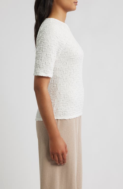 Eileen Fisher Crewneck Textured T-shirt In White
