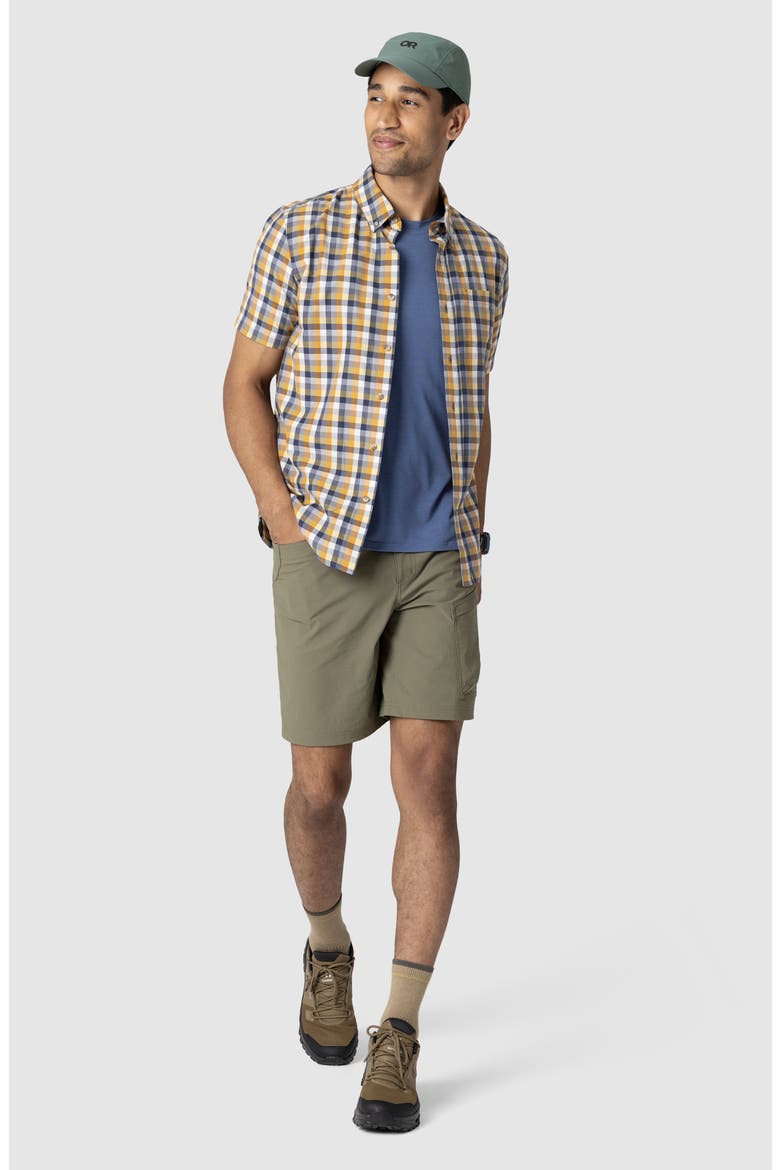 Rooftop Short Sleeve Button-Down Shirt, Alternate, color, SEDONA PLAID