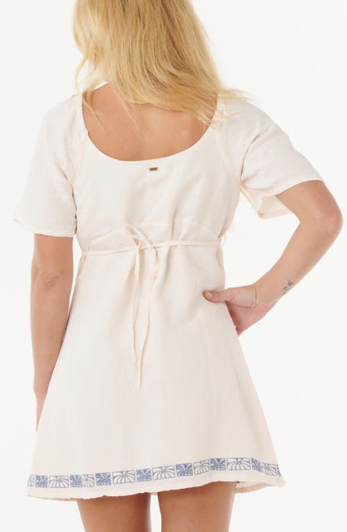 Rip Curl Oceanic Embroidered Linen Blend Minidress In White